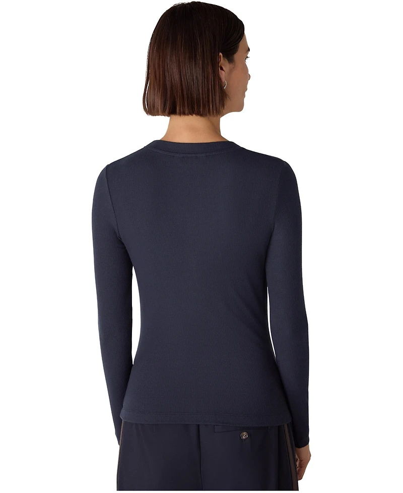 Whistles Women's Essential Ribbed Crewneck Knit Top