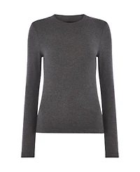 Whistles Women's Essential Ribbed Crew Long Sleeve Top