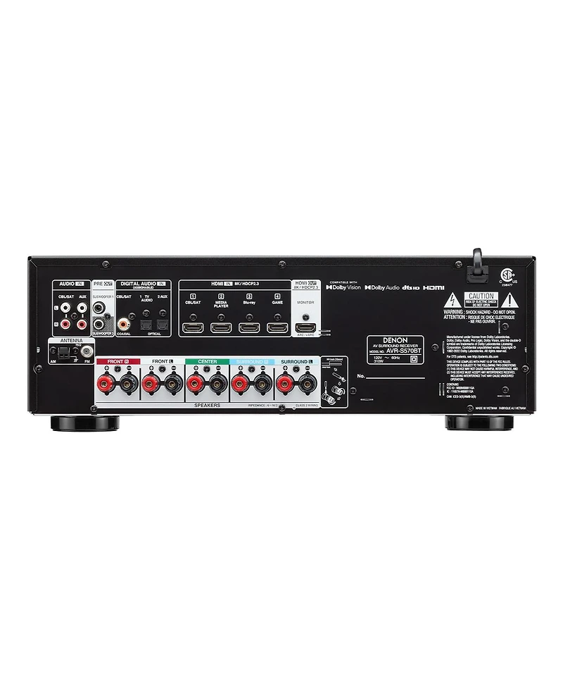 Denon Avr-S570BT 5.2 Ch 70W 8K Av Receiver with Bluetooth