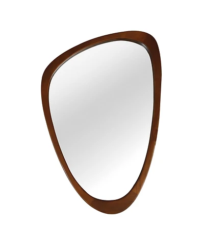 Phying 24x 36 Inch Irregular Decorative Wall Mirror Solid Wood Frame Modern Aesthetic Framed Vanity Mirror for Bathroom Living Room Home Decor