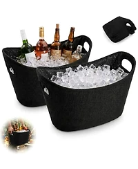Piscifun 2 Pack 6.5L Soft Cooler Ice Bucket Portable Foldable Insulated Oxford Cloth Leakproof Liner for Camping Picnic Parties