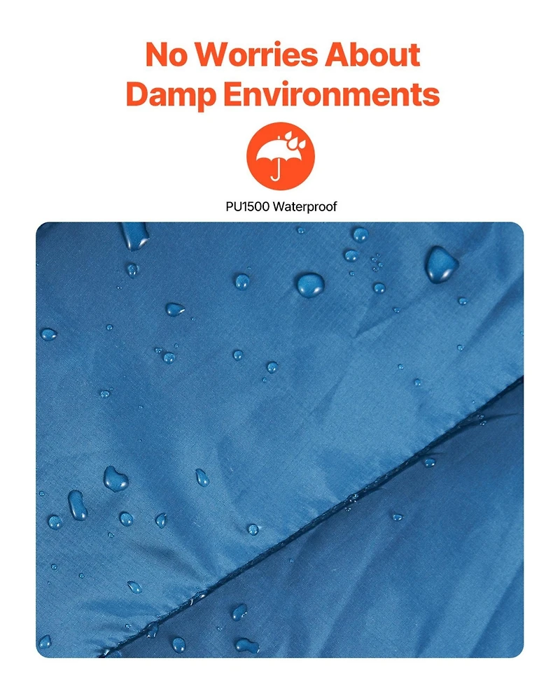 Sugift 75 x 52 Inches Wearable Waterproof Camping Blanket with Snap Buckle and Corner Loops