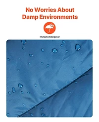 Sugift 75 x 52 Inches Wearable Waterproof Camping Blanket with Snap Buckle and Corner Loops