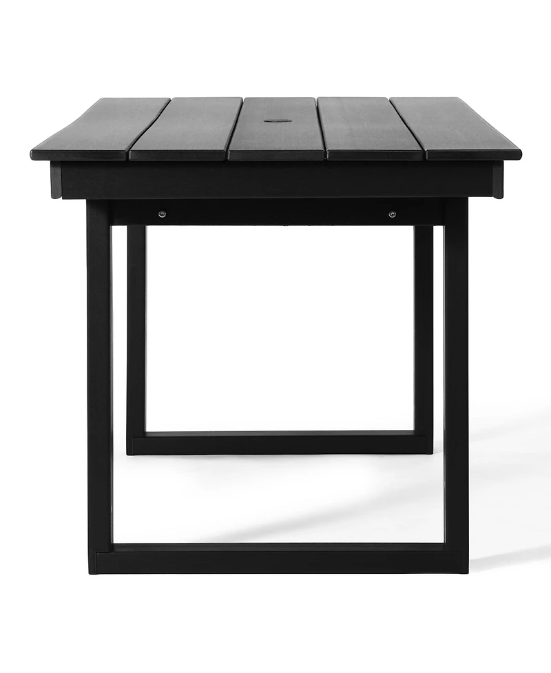 WestinTrends 68" Outdoor Hdpe Modern Rectangular Patio Dining Table With Umbrella Hole
