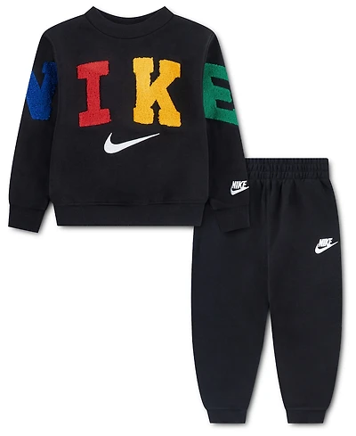 Nike Toddler Boys' 2T-4T Fleece Crew Sweatshirt and Joggers, 2-Piece Set