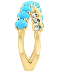 Effy Collection Turquoise & Diamond (1/4 ct. t.w.) Ring in 14k Yellow Gold