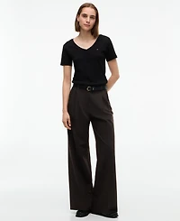 Tommy Hilfiger Women's Rib Slim V-Neck Short-Sleeve T-Shirt