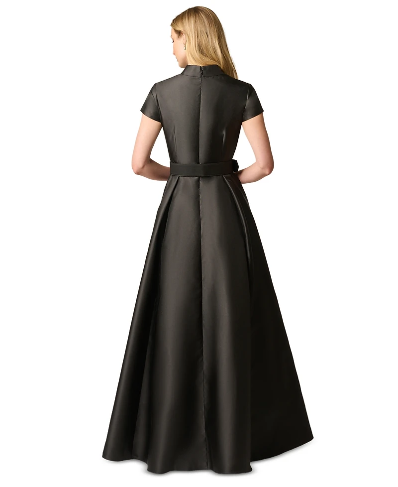 Adrianna Papell Women's V-Neck Short-Sleeve A-Line Gown