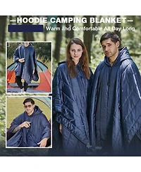 Piscifun Hooded Waterproof Windproof Fleece Stadium Blanket Portable Outdoor Wearable