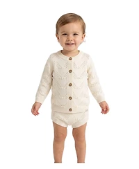 MeMoi Baby Girls 2 Piece percentage Cotton Knit Cardigan and Bloomer Set
