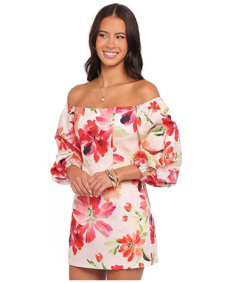 Petal and Pup Women's Annette Floral 3/4-Sleeve Mini Dress