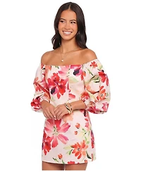 Petal and Pup Women's Annette Floral 3/4-Sleeve Mini Dress