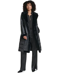 Karl Lagerfeld Paris Long Belted Puffer Coat