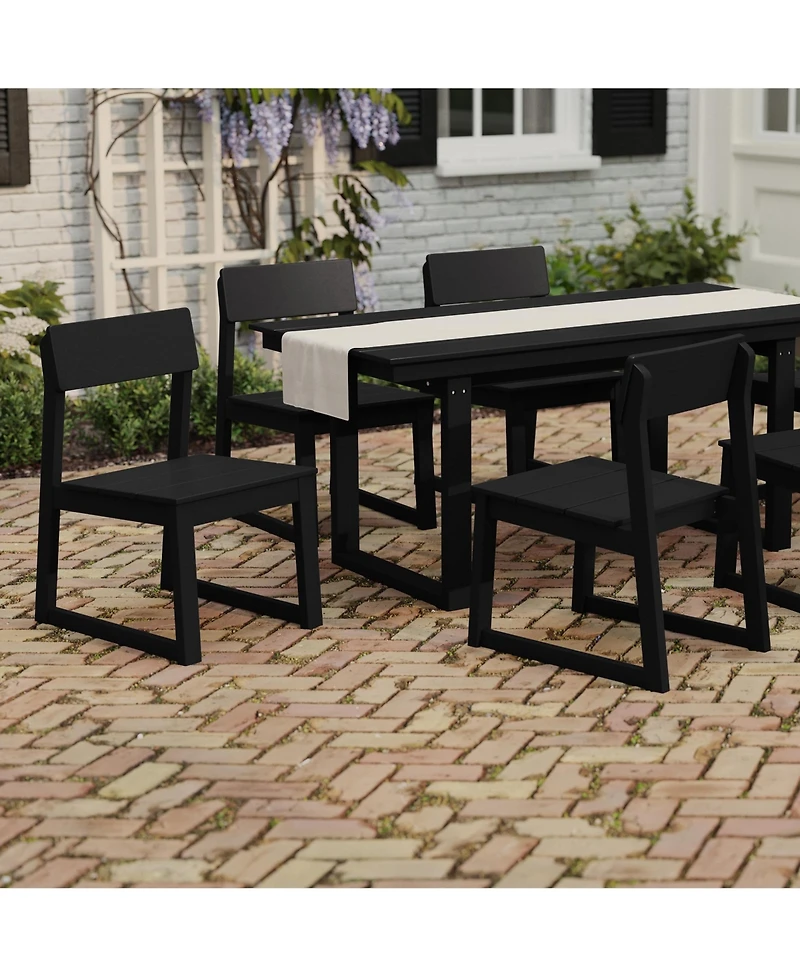 WestinTrends Modern Hdpe Outdoor Armless Patio Dining Chairs (Set of 2)