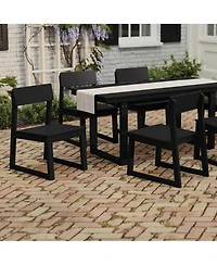 WestinTrends Modern Hdpe Outdoor Armless Patio Dining Chairs (Set of 2)