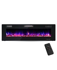 Ecooso Ultra Thin Electric Fireplace with Heat Settings