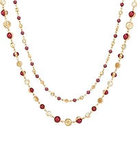 Guess Gold-Tone Imitation Pearl & Crystal Toggle Necklace