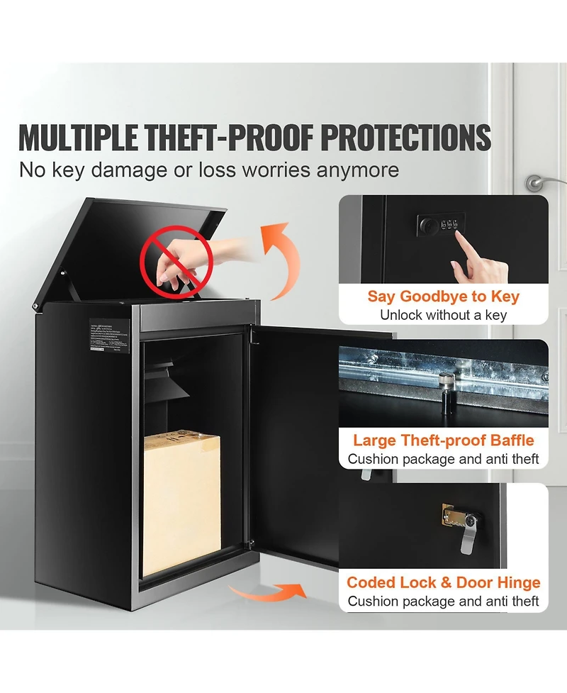 Vevor Package Delivery Boxes for Outside with Coded Lock