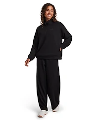Reebok Women's Double Knit Cropped Half Zip Long-Sleeve Sweatshirt