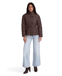 Kensie Women's Quilted Puffer Funnel Neck Jacket