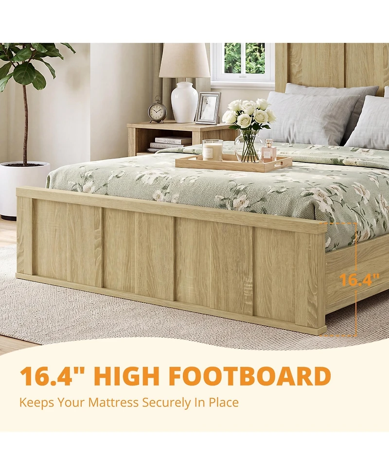 Gaomon Wood Panel Platform Bed Frame with Slat Support System