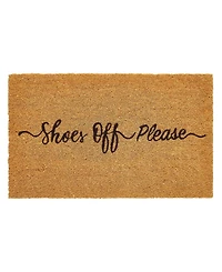 Vcny Home Shoes Off Please Outdoor Coir Doormat, 18" x 30"