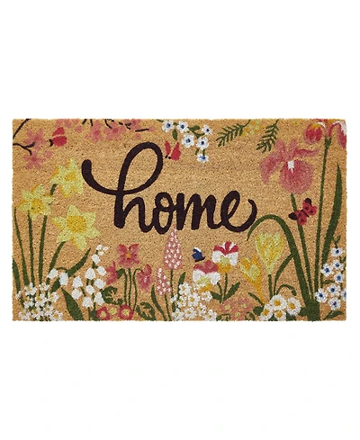 Vcny Home Home Floral Outdoor Coir Doormat, 18" x 30"