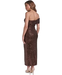 Eliza J Women's Sequin Ruched One-Shoulder Sheath Dress