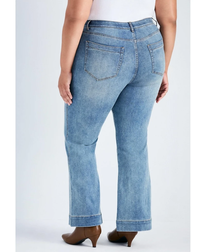 Avenue Women's Plus Emmy Flared Jean