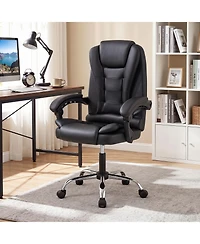 Gymax Executive Chair High Back Office with Linkage Armrests Adjustable Height