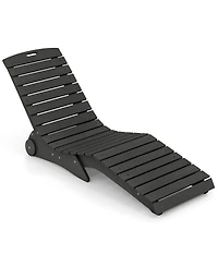 Gymax In-Pool Lounge Chair Ergonomic S-Curve Hdpe Pool Chaise Lounger with Wheels