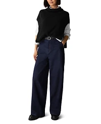 Eileen Fisher Women's High-Waisted Wide-Leg Cotton-Blend Denim Pants