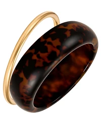 Guess Gold-Tone Tortoise Hinged Bangle, 2-Piece Set