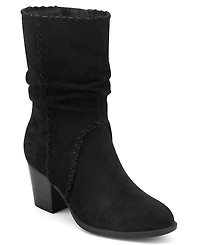 Earth Women's Venla Suede Slouch Whipstitch Block Heel Boots