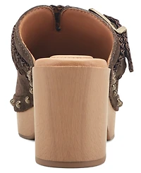 Earth Women's Gilly Suede Studded Block Heel Clogs