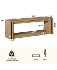 Tribesigns 70.8-Inch Long Entryway Shoe Bench, 2-Tier