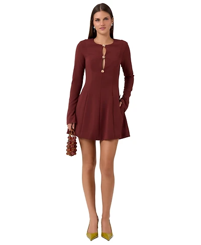 Rachel Roy Women's Dita Mini Long-Sleeve Fitted Dress