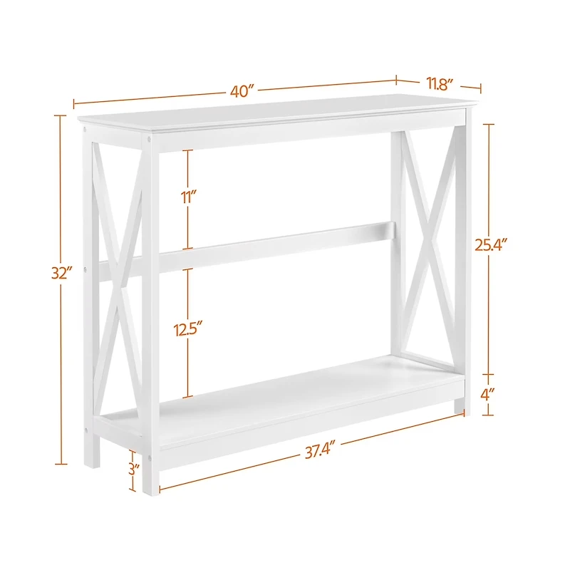 Slickblue Design Console Table with Lower Shelf for Entryway Storage