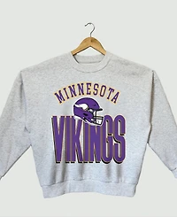Gameday Couture Women's Ash Minnesota Vikings Fierce Focus Premium Oversized Fleece Pullover Sweatshirt