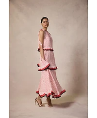 Mint Velvet Women's Printed Halter Tiered Midi Dress