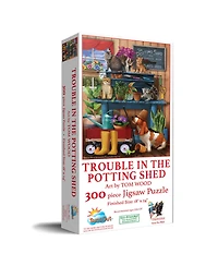SunsOut Trouble in the Potting Shed 300 Piece Jigsaw Puzzle, Ages 15+