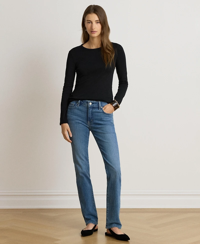 Lauren Ralph Cotton-Blend Long-Sleeve Top