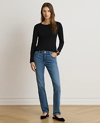 Lauren Ralph Cotton-Blend Long-Sleeve Top