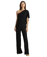 Lauren Ralph Cape Georgette One-Shoulder Jumpsuit