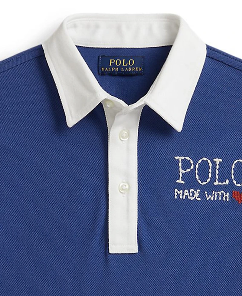 Polo Ralph Lauren Girls' 2T-6X Logo Cotton Mesh Rugby Dress