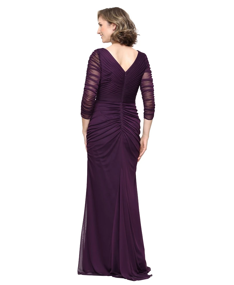 Alex Evenings Women's V-Neck Embellished Mesh Dress