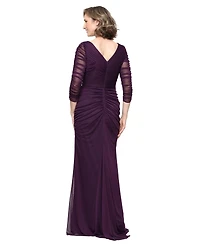 Alex Evenings Women's V-Neck Embellished Mesh Dress
