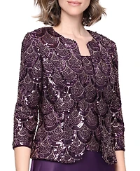 Alex Evenings Women's Long Sequin Jacket Dress