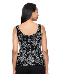 Alex Evenings Women's 3/4-Sleeve Glitter Knit Twinset Jacket and Tank Set