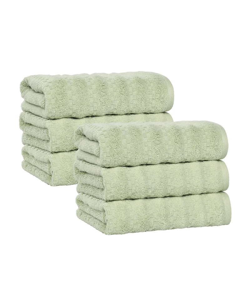 Superior Zuma Zero Twist Cotton Absorbent Quick Dry Soft 6-Piece Hand Towels Set